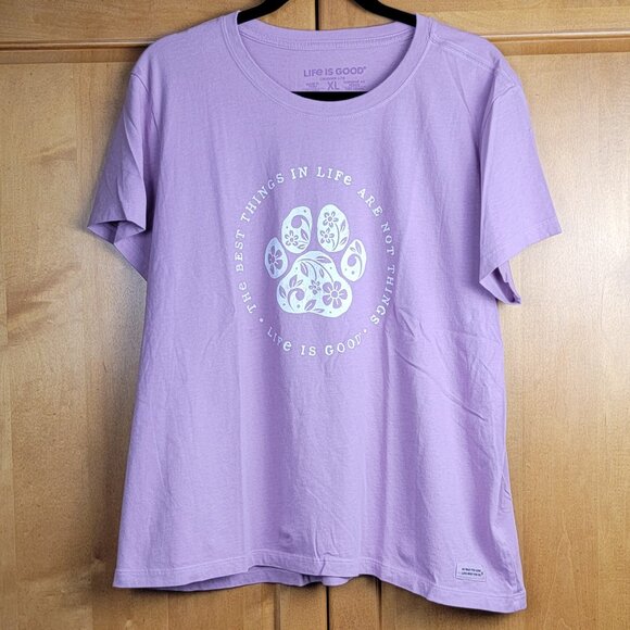 Life Is Good Lavender Pawprint The Best Things In Life Are Not Things - XL - Picture 3 of 6